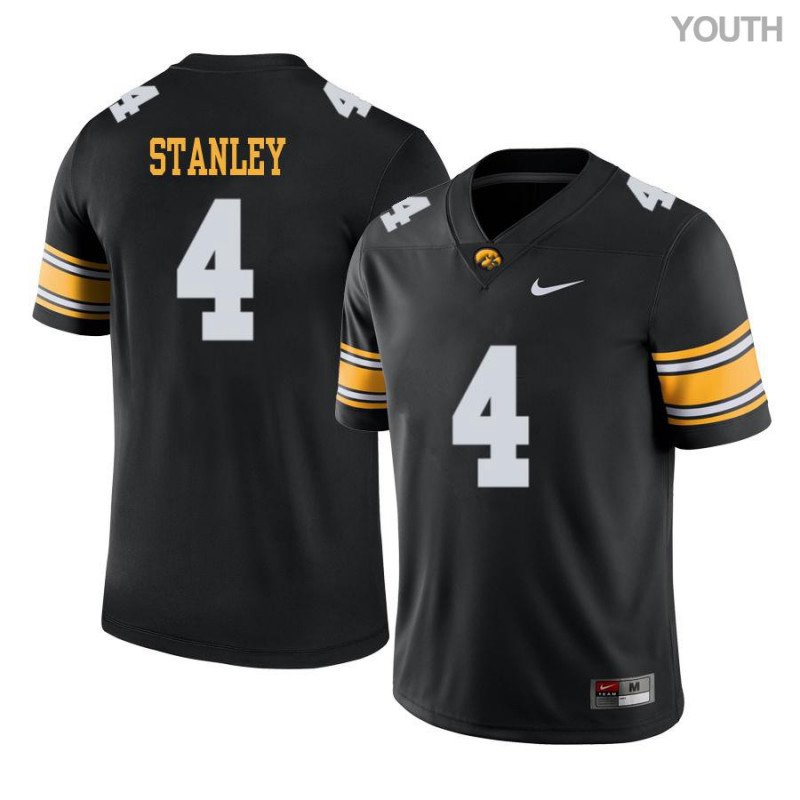 Youth Iowa Hawkeyes NCAA #4 Nate Stanley Black Authentic Nike Alumni Stitched College Football Jersey PP34U36HP